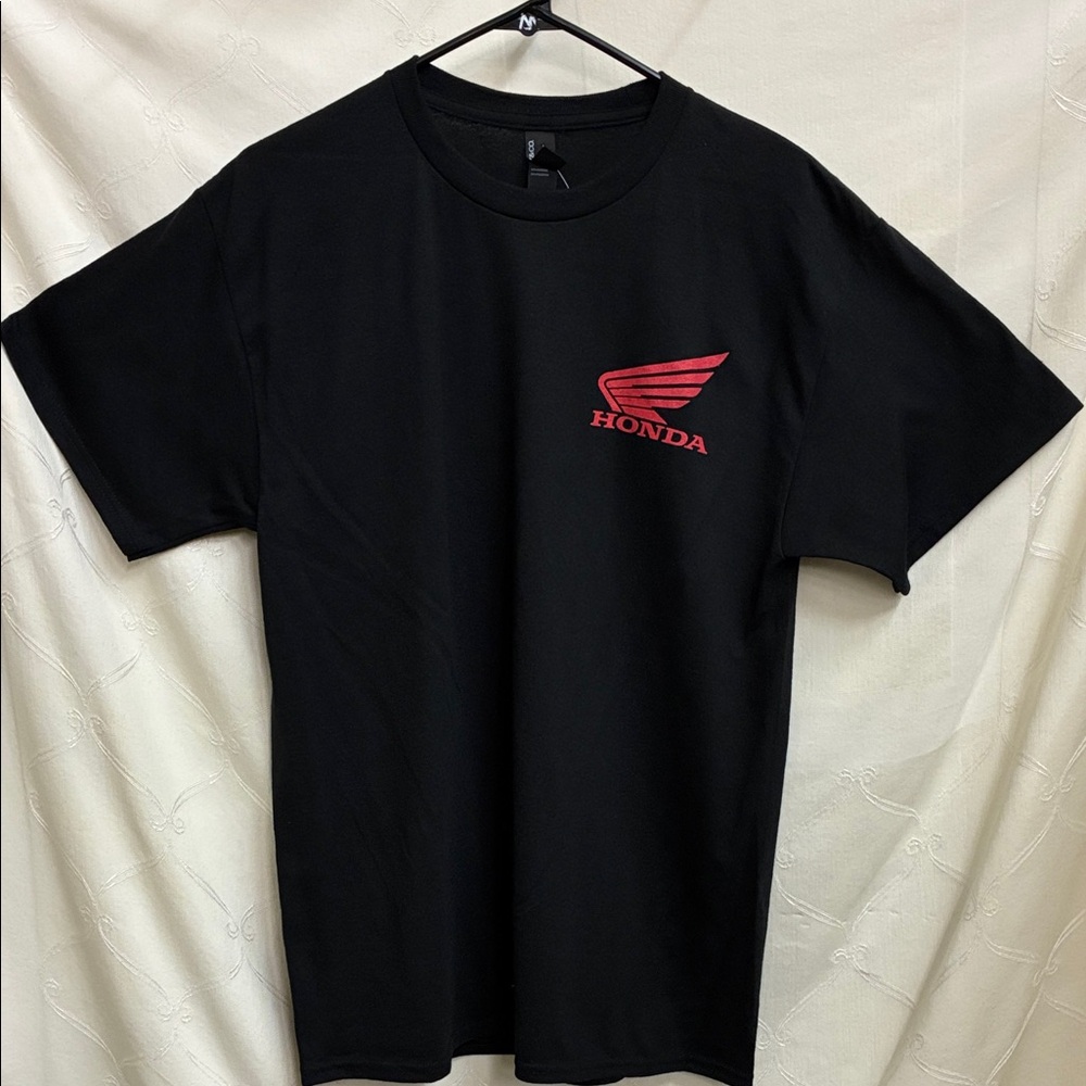 Men's Honda Fox Valley Cycles Black Logo T-Shirt - Red Emblem